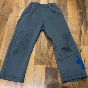 Under Armour Grey W Blue Logo on Left bottom leg. Boys 3T